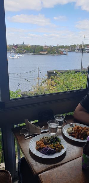 View out of the window at Hermans in Stockholm