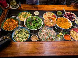 Part of the buffet at Hermans at Hermans in Stockholm