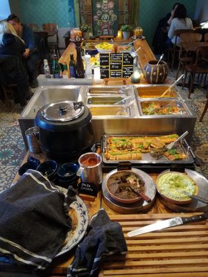 The buffet at Hermans in Stockholm