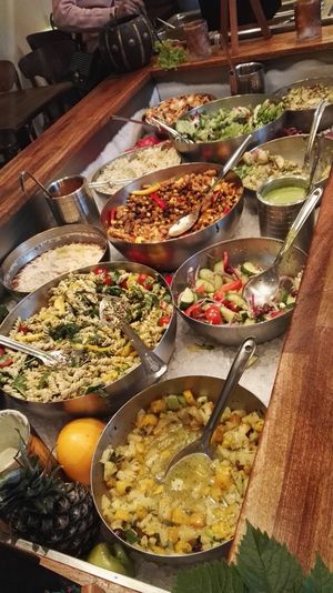 Their buffet (also completely vegan). at Hermans in Stockholm