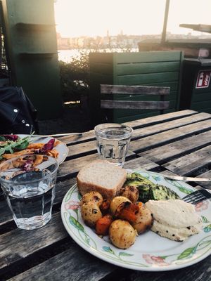 Vegan buffet at Hermans in Stockholm