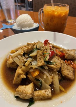 Thai basil tofu dish  at Thai Love NY in Syracuse