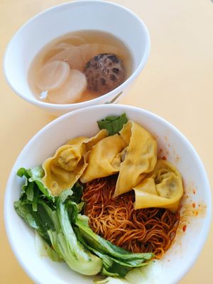 Dry wanton noodles at San Ho Gourmet 三和美食 in Central Singapore