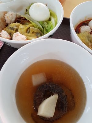 Soup that came with the noodles is flavourful.  Cooked with shiitake mushrooms and daikon at San Ho Gourmet 三和美食 in Central Singapore