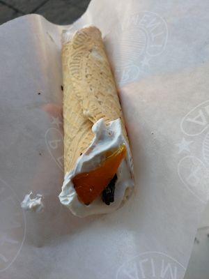 Traditional style cannoli, filled with a superb homemade cream and chocolate chunks at Milkaway in Naples