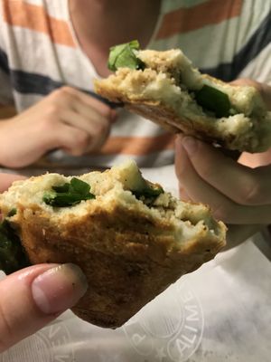 Panini (I was very excited to realise this white “meat” tasted like white pudding!!! Which I miss since going veg) at Milkaway in Naples