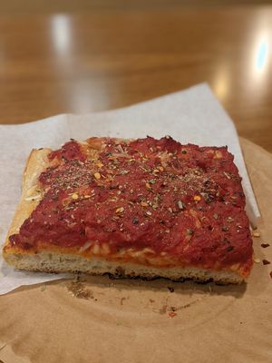 The upside down is tasty too at NY Pizza Suprema in New York City