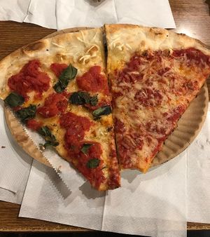 Left Margarita Slice & Right Plain Slice  at NY Pizza Suprema in New York City