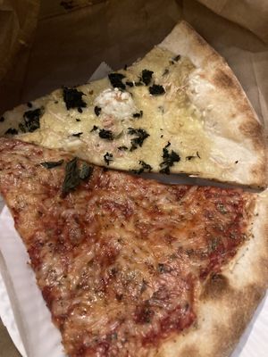 A regular vegan, and a “mozzarella” .  at NY Pizza Suprema in New York City