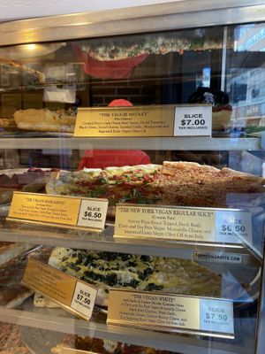 Several slice vegan options if you don’t want a full pie   at NY Pizza Suprema in New York City