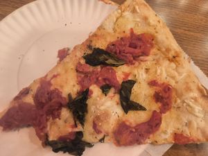 Vegan margherita at NY Pizza Suprema in New York City