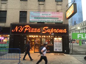 View from outside. at NY Pizza Suprema in New York City