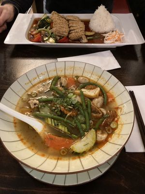 Tofu with sesame and Pho  at Good Morning Vietnam Vegan in Berlin