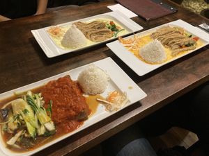 Vegan duck curry and tofu filled with lotus  at Good Morning Vietnam Vegan in Berlin