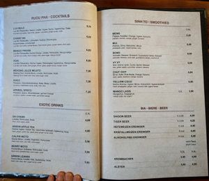 Menu page at Good Morning Vietnam at Good Morning Vietnam Vegan in Berlin