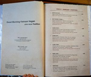 Menu page at Good Morning Vietnam at Good Morning Vietnam Vegan in Berlin