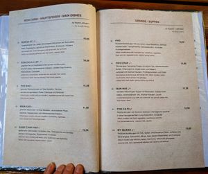 Menu page at Good Morning Vietnam at Good Morning Vietnam Vegan in Berlin