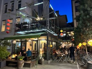 Outside seating, also upstairs  at Good Morning Vietnam Vegan in Berlin