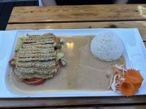 Mock duck and peanut sauce  at Good Morning Vietnam Vegan in Berlin