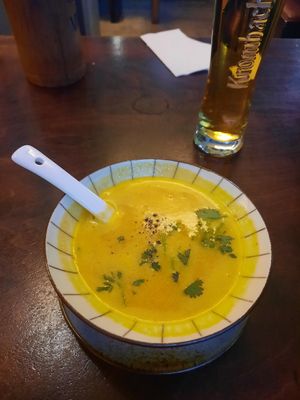 Pumpkin soup at Good Morning Vietnam Vegan in Berlin