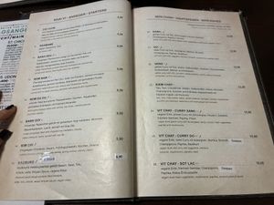 Menu  at Good Morning Vietnam Vegan in Berlin