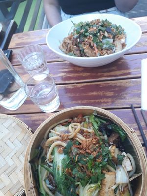 Udon and Rice Noodle Bowls - delicious! at Good Morning Vietnam Vegan in Berlin