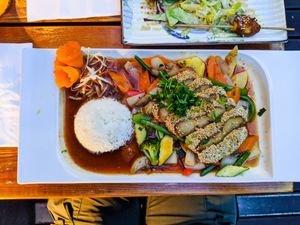 Vit Chay-Rau Xao (mock duck) at Good Morning Vietnam Vegan at Good Morning Vietnam Vegan in Berlin