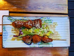 Satay Ga Chay ("chicken" skeweres) at Good Morning Vietnam Vegan at Good Morning Vietnam Vegan in Berlin