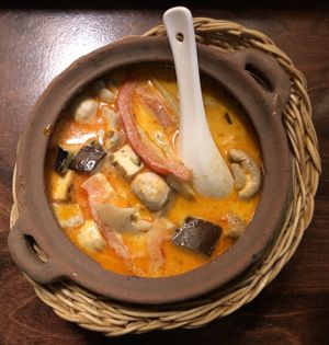 A red Thai tofu curry  at Good Morning Vietnam Vegan in Berlin