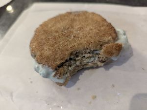 This was after I already ate the ring of ice cream and tried to eat the cookie but couldn't. Guess my jaws have to hit the gym more. at Living the Dream in Eureka