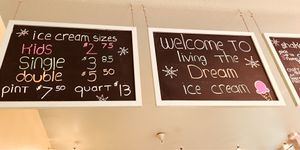 Menu at Living the Dream in Eureka