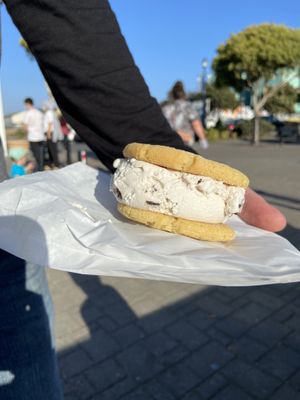 Dairy free cookies galore ice cream with vegan sugar cookies (sammich) at Living the Dream in Eureka