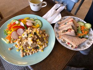 The hummus and veg sandwich was so yummy at Okomoko in Farnham