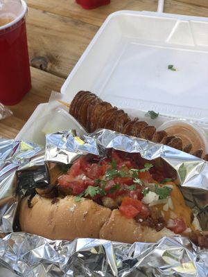 Twisted potatoes were awesome. Great sauces   at MeMe's Twisted Potato in Little Rock