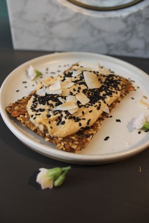 Kimchi Hummus Nordic Crisp at Matcha Bar - Helgolandsgade in Copenhagen