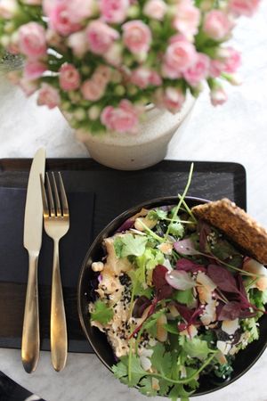 Kimchi Hummus Salad at Matcha Bar - Helgolandsgade in Copenhagen