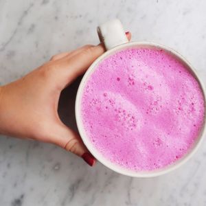 Pink Pitaya Latte  at Matcha Bar - Helgolandsgade in Copenhagen