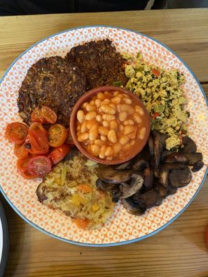 Vegan breakfast  at Gandhi's Cafe in Ambleside