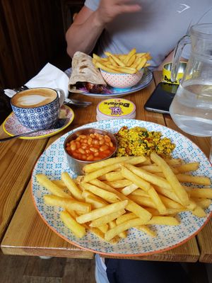 Vegan meal at Gandhi's Cafe in Ambleside