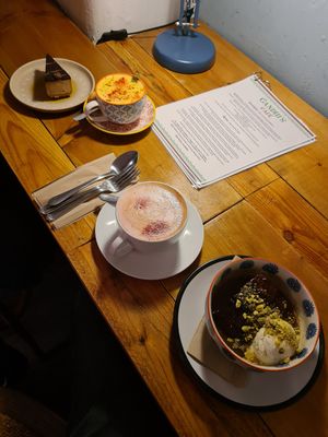 Coffee and cake at Gandhi's Cafe in Ambleside