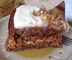 Raw vegan carrot cake at Ghandi’s  at Gandhi's Cafe in Ambleside