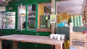 View of kitchen and counter at Tree-Top Cafe in Looe