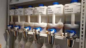 Soap, shampoo and cleaner at The Social Space - Chinatown in Central Singapore