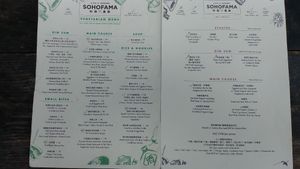 Lunch menus at SOHOFAMA in Hong Kong Island