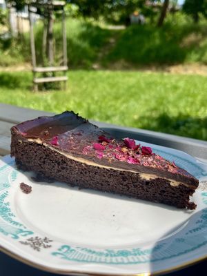 vegan chocolate cake  at Dvanast Dusi in Bratislava