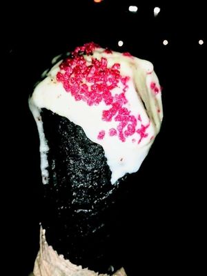 Vegan mint chocolate chip with Rose infused candy. at The Greenery Creamery  in Orlando