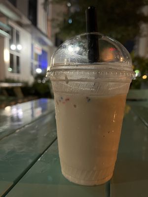 Vegan vanilla milkshake with sprinkles  at The Greenery Creamery  in Orlando