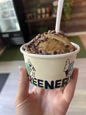 Vegan Coffee Crunch w/ Cacao Nibs and Vegan Caramel  at The Greenery Creamery  in Orlando