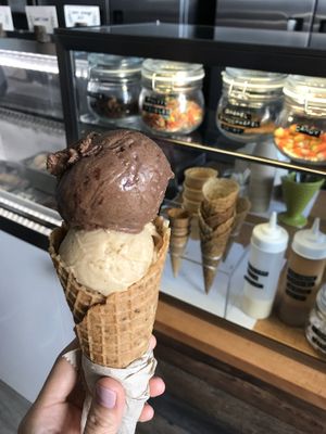 chocolate almond raspberry and speculoos at The Greenery Creamery  in Orlando