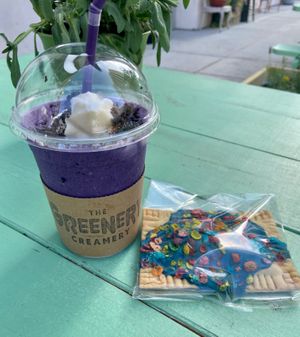 Ube milkshake and vegan pop tart  at The Greenery Creamery  in Orlando
